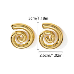 Stainless Steel Spiral Chunky Earrings - Each Pair