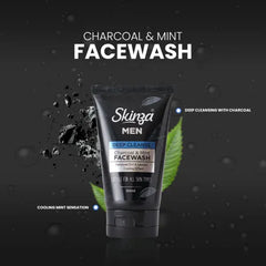 Skinza Men Deep Cleanse Charcoal & Mint Facewash - 100ml