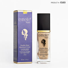 Emelie Paris Double Wear Maximum Cover Waterproof Foundation - 40ml