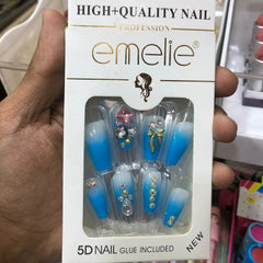 Emelie 5D Artifical Nails With Nail Glue