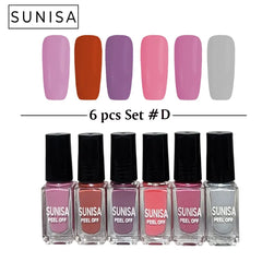 New Sunisa 6pcs Set Matte Nail Polish / Peel Off