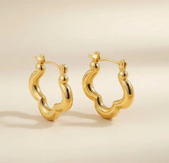 Stainless Steel Cloverlet Hoop Earrings - Each Set