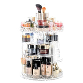 360° Rotating Acrylic Diamond Cosmetic Organizer – 12″ Big Size