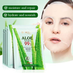 BIOAQUA 99% Aloe Vera Hydrating Soothing Mask - Multi-Effect Facial Mask - 25g
