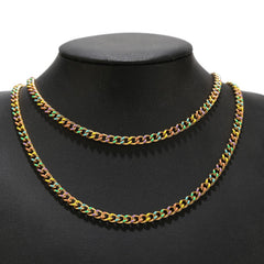 Enamel Hip Hop Cuban Chain Permanent Bracelet - 5m