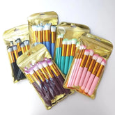 10Pcs Makeup Brush Set Soft Nylon Hair Vegan