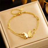 Stainless steel Double Layer 3D Butterfly Bracelet - Each