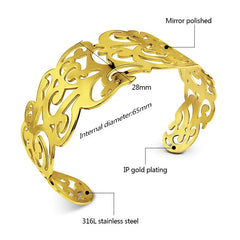 Stainless Steel Ornate Filigree Cuff - Each