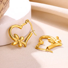 Stainless Steel Butterfly Heart Earrings - Each Set