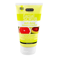 Hemani Anti-Acne Facial Scrub with Avocado & Grapefruit, For Normal to Oily Skin, 150ml