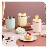 Stainless Steel Mug with Lid Custom Casual Cup Flask Thermos with Handle