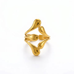 Stainless Steel Ethereal Drop Adjustable Ring