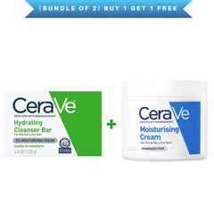 Cerave (Bundle of 2) Moisturizing Cream with Hydrating Cleanser Bar