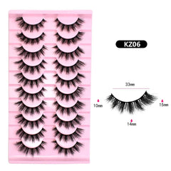 10 Pairs Mink Eyelashes KZ06