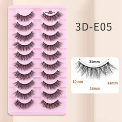 10 Pairs Mink Eyelashes 3D-E05