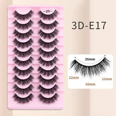10 Pairs Mink Eyelashes 3D-E17