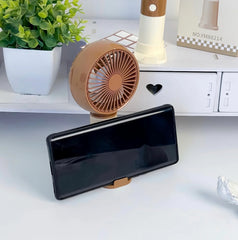 Rechargeable Portable Hand Fan - Mini USB Cooling Fan with Stand