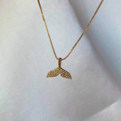Gold-Tone Mermaid Tail Pendant Necklace