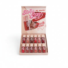 3Q Super Stay Matte Lipgloss Waterproof - 12 Pcs Set