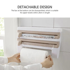 4 in 1 Wall-Mounted Foil, Cling Film & Paper Towel Holder