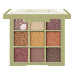 MISS ROSE Matte Pearlescent Powder Eyeshadow Palette - 9 Colors