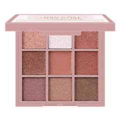 MISS ROSE Pearlescent Powder Matte Eyeshadow Palette - 9 Colors