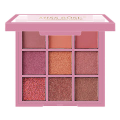 MISS ROSE Pearlescent Powder Matte Eyeshadow Palette - 9 Colors
