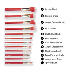 BH Cosmetics Miss Claus Fa La La Fierce - 12 Pcs Brush+ Bag Set