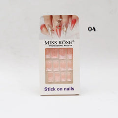 Miss Rose Stick on French Nails Pack
