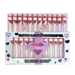 Qoiden Rose QR Glitter Color Changing Lip Oil Set (12Pcs)