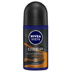 Nivea Men Deep Black Charcoal Espresso Deodorant Roll on - 50ml
