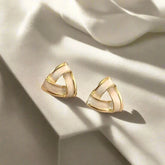 Stainless steel White Triangular Shaped Studs - Each Pair