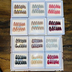 Pink key Stylish Cute Bow Salon Look Artifical Nails With Free Stickers (12 Pcs)