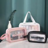 3 Piece Clear Travel Toiletry Bag Set – PVC Waterproof Makeup Pouch
