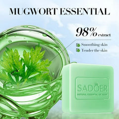 Sadoer Essential Oil Soap Organic Mugwort Conserve Fragrant Soap - 100g
