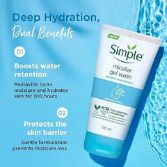 Simple Micellar Facial Gel Wash – Water Boost - 150ml