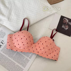 Sweet Printed Half Cup Seamless Push Up Bra