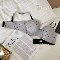 Sweet Printed Half Cup Seamless Push Up Bra