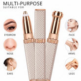 USB Rechargeable 2-in-1 Flawless Facial & Eyebrow Hair Remover Machine with LED Light