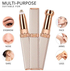 USB Rechargeable 2-in-1 Flawless Facial & Eyebrow Hair Remover Machine with LED Light