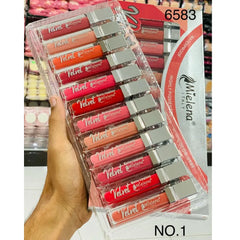 Mielena Velvet Matte Lipgloss - 12 Pcs Set