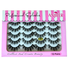 Anjieer 12 Pairs Mink Lashes - Reusable