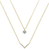 Stainless Steel V Shaped Solitaire Double Layer - Each