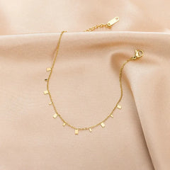 Simple Style Square Pattern Anklet For Women - Each