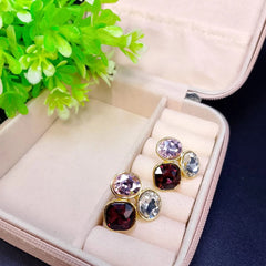 Colorful Oval Geometric Stud