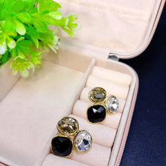 Colorful Oval Geometric Stud
