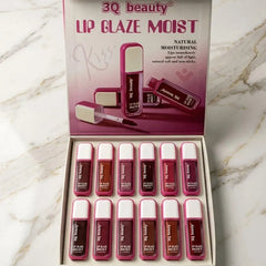 3Q Beauty Lip Glaze Moist Lip Gloss – Pack of 12