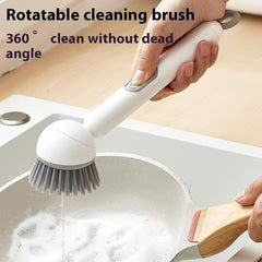 360° Rotating Kitchen Dish Cleaning Brush with Push Soap Dispenser - Each