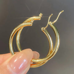 Stainless Steel Hollow Chunky Hoop Earrings