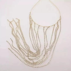 Silver Crystal Chain Headband